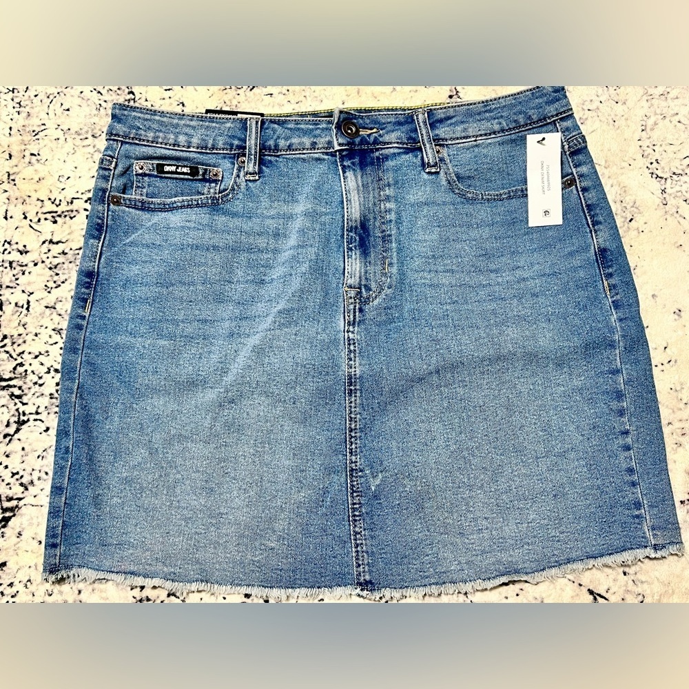 DKNY Light Blue Denim Mini Skirt